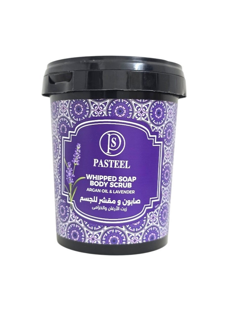 PASTEEL Whipped Soap Body Scrub Argan Oil & Lavender 500g - Image 1